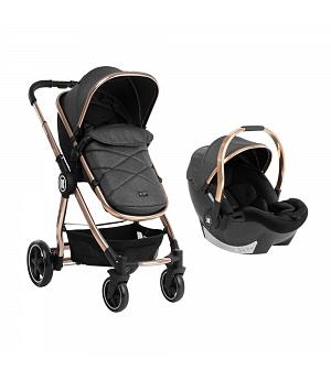 SILLA DE PASEO PARA BEBE - MODELO ALLURE 3 EN 1 NEGRO CROMO DORADO - KKB31001010139